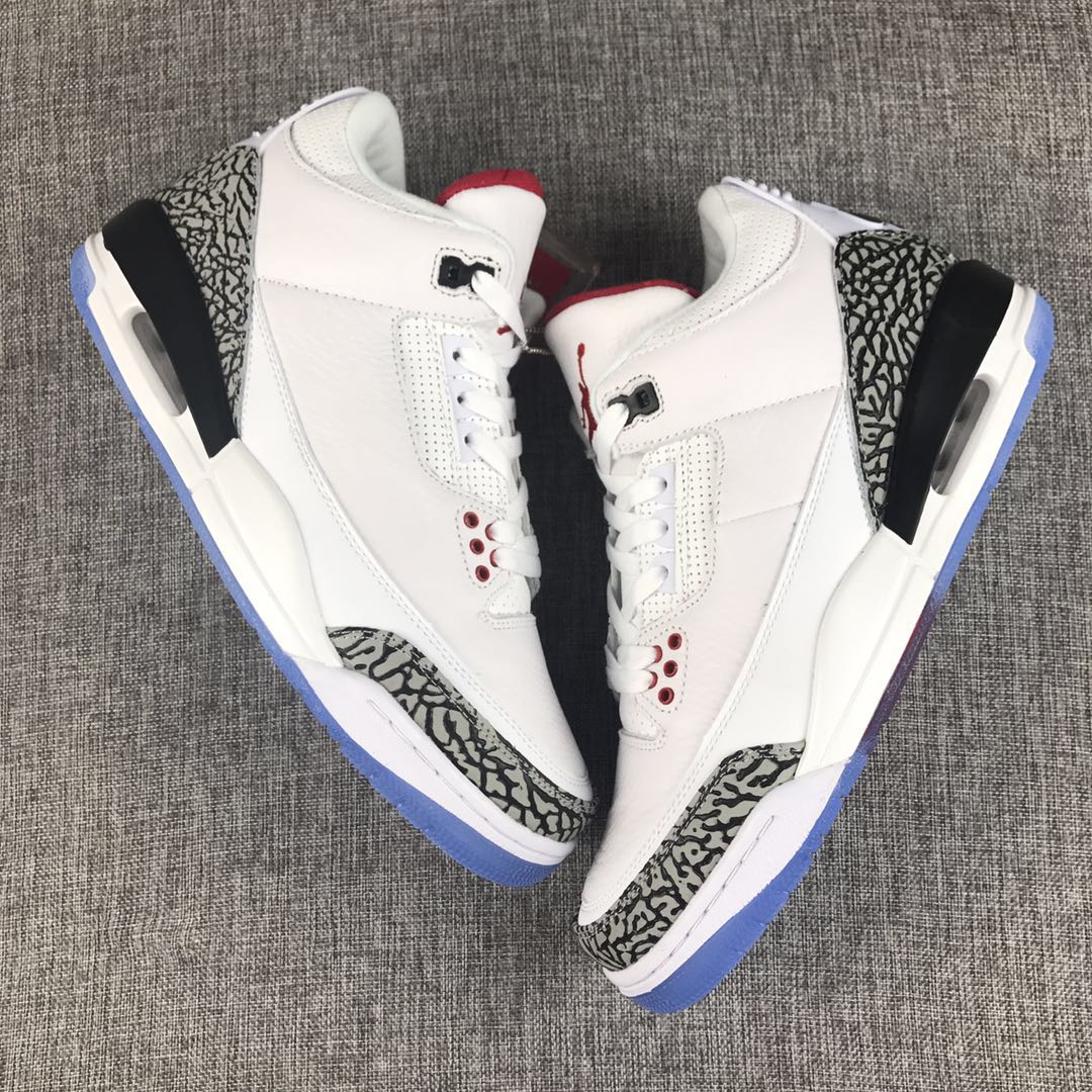 Air Jordan 3 Free Throw Line White Black Cement Blue Shoes